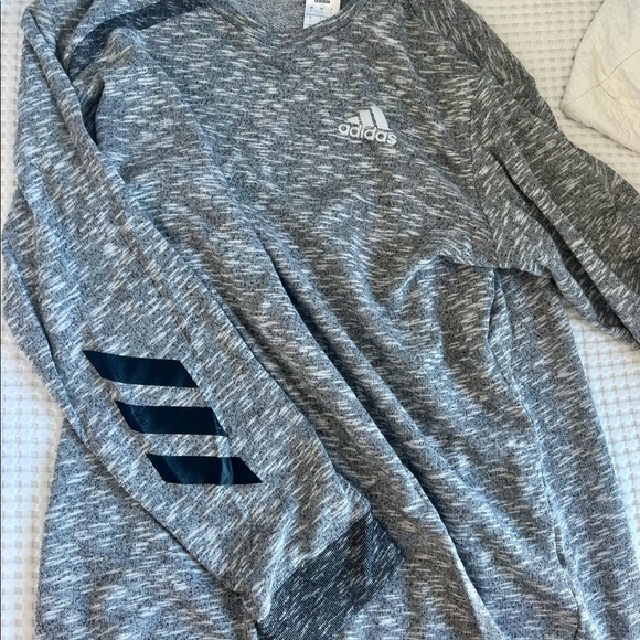 Men’s Adidas Long Sleeve Shirt Salt & Pepper Size Large - Picture 4 of 5